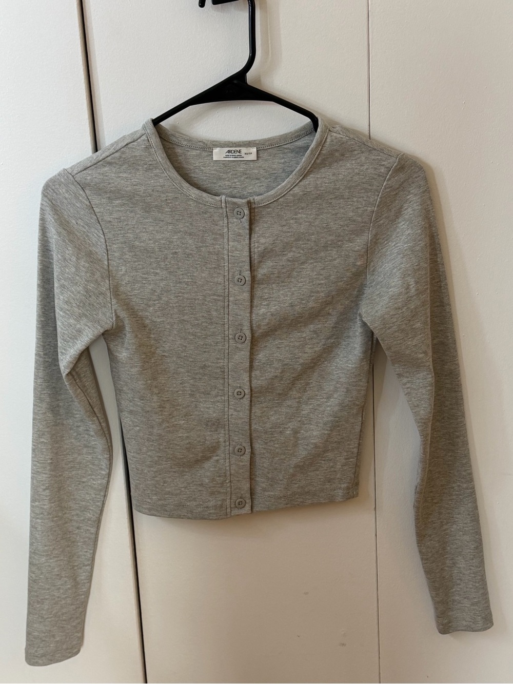 Ardene Light Gray Cropped Button-Up Cardigan
